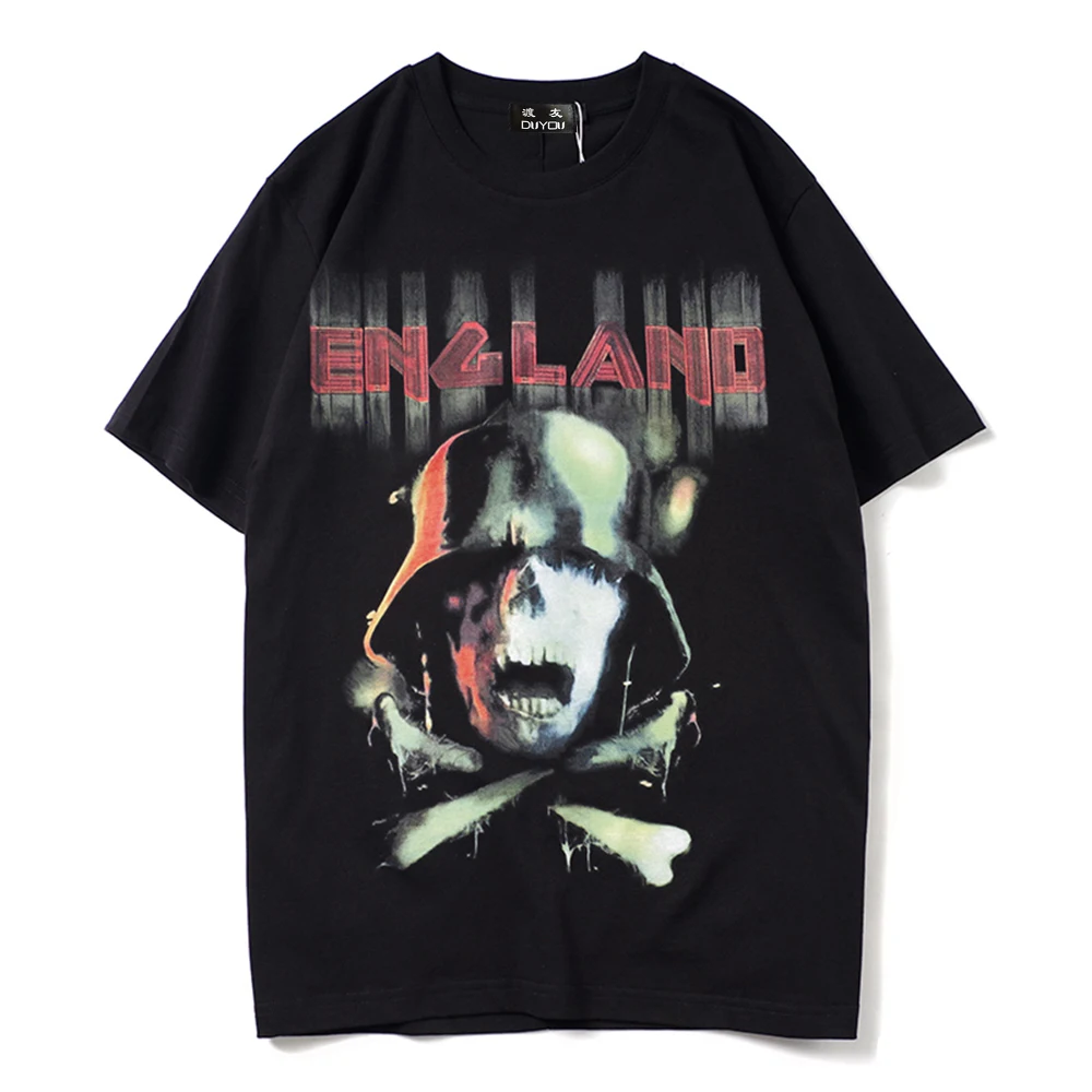 Хлопковая футболка с принтом анти-война Мужская коротким рукавом мультяшным