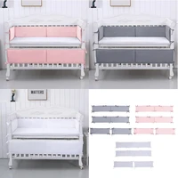 crib liner heighten solid color washable toddler bed accessory 4pcs for boys girls baby crib bumper guard pad nursery bedroom