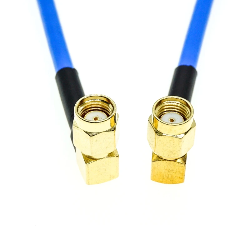 Коннектор RPSMA штекер под прямым углом к RP SMA RG402 RG-402 полугибкий коаксиальный