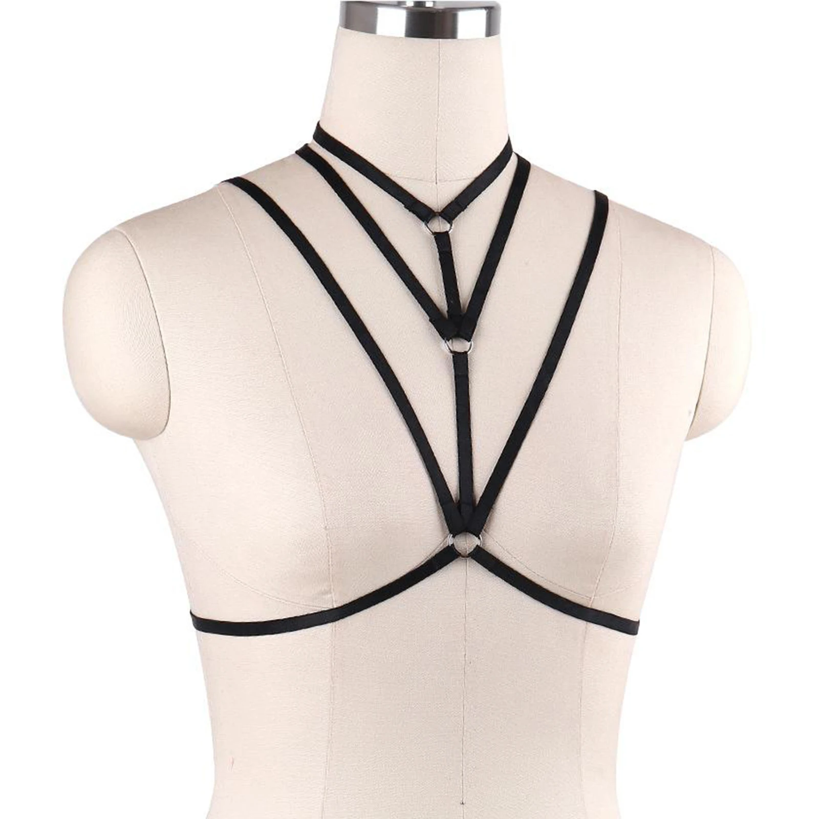 Бюстгальтер на бретельках Эротическое эластичное нижнее белье в стиле панк