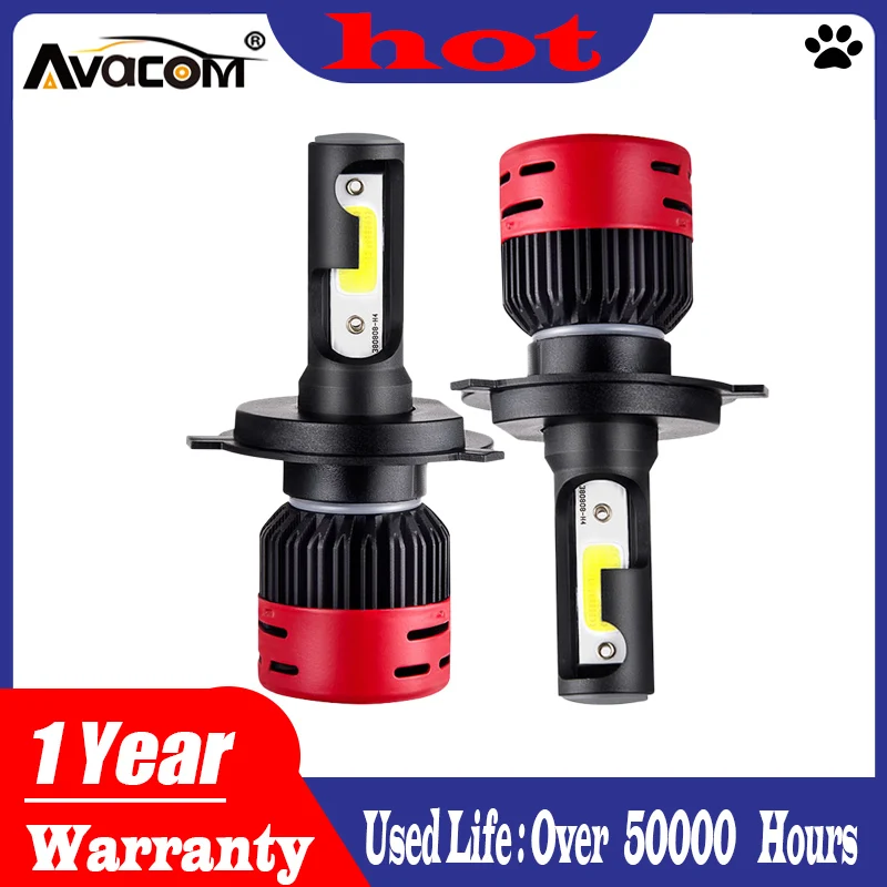 H4 светодиодный H7 для автомобильных фар H3 9005/HB3 9006/HB4 9012/HIR2 COB 6500K мини Супер Белый 72W 12V светодиодный H1H11/H8/H9 автоматического включения света