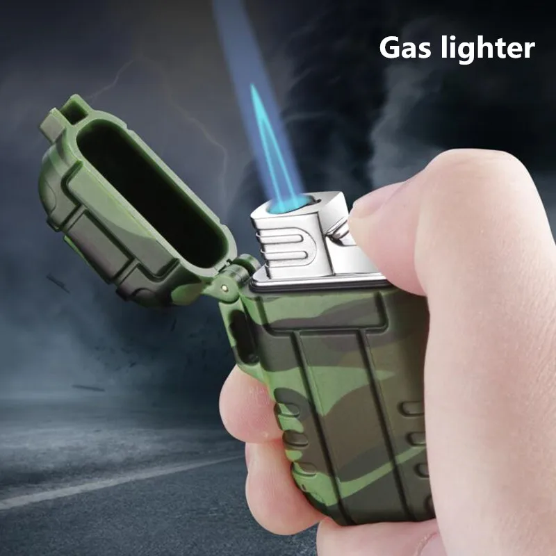 Waterproof Gas Lighter For Outdoor Camping Portable Inflatable Butane Cigarette Pipe Blue Flame Windproof | Дом и сад