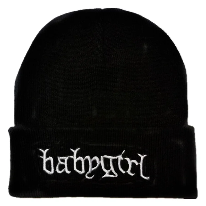 

New babygirl embroidery knitted beanie hat 100% cotton flexible soft fashion beanies unisex hip hop ski cap warm
