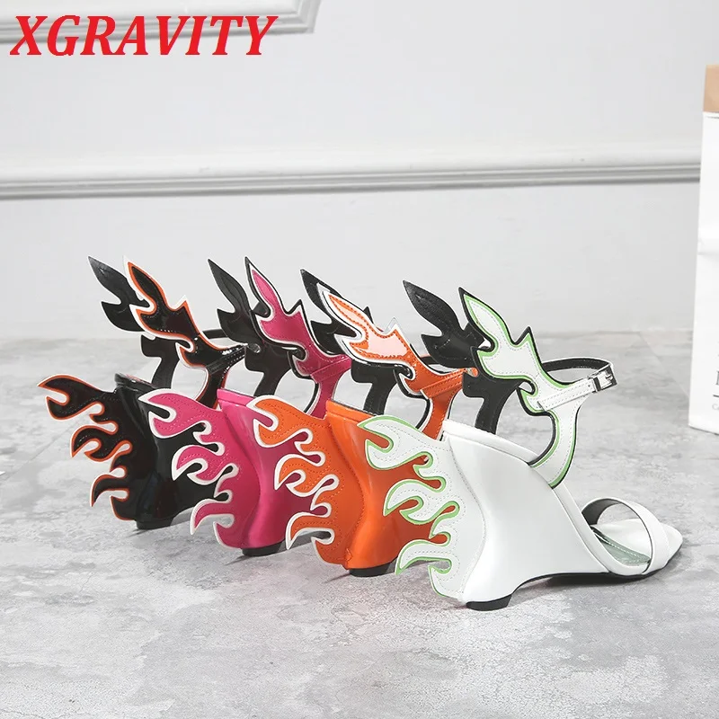 

Женские босоножки на танкетке B371, элегантные Босоножки с открытым носком, блестящие туфли на высоком каблуке, для лета, 2021