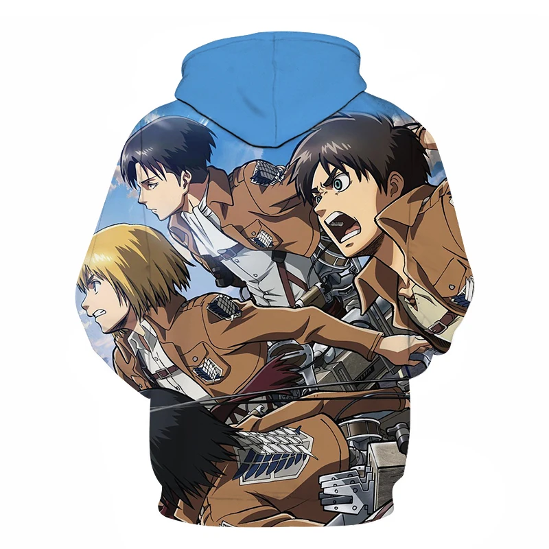 

Harajuku Men And Women Hiphop Hoodie 3D-printed Attack Giant Japanese Anime Character Jumper Fashion Street Hip hop Fall Hoodie