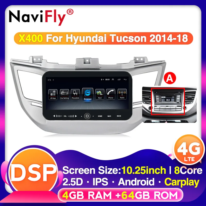 Головное устройство для автомобиля 10 25 дюйма 4G LTE IPS DSP Android 9 0 Tucson 3 iX35 2014 2018 радио