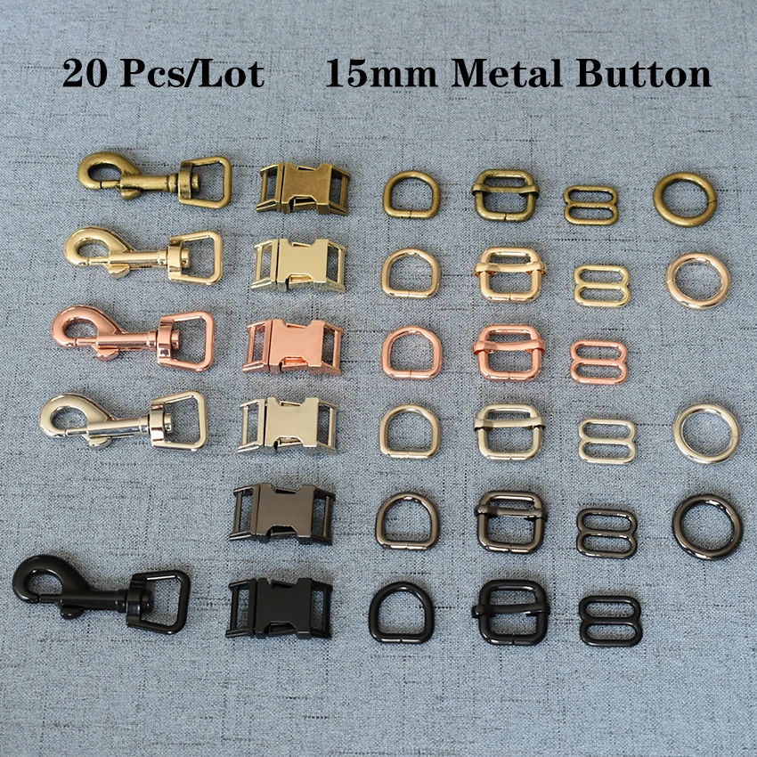 

20 Pcs/Lot 15mm Metal Safety Strong Clips Lobster Clasp Dog Leash Carabiner Snap Hook DIY Key Chain Bag 15mm7826