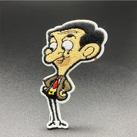 cartoon agent mr bean clothes embroidered iron patches for clothing cute patch badges stickers garment appliques wholesale