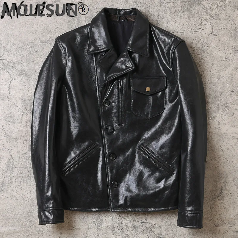 

AKOOSUN Men's Genuine Leather Jacket 100% Real Cow Leather Coat Spring Autumn Biker Motorcycle Jacket Men Clothes 2021 1810 KJ