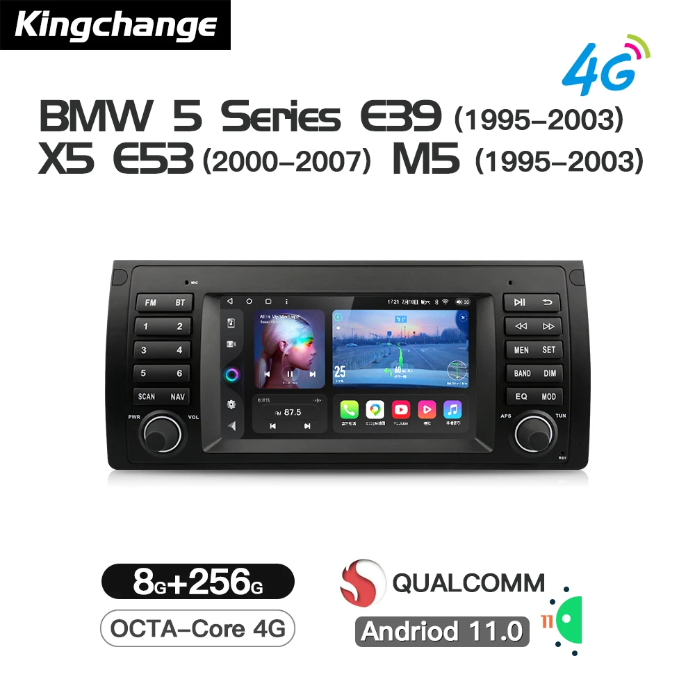 

Kingchange Android 11 7" Car Multimedia Player For BMW E39 M5 E53 1995-2003 Radio Stereo Carplay Android Auto GPS DVD Navigation