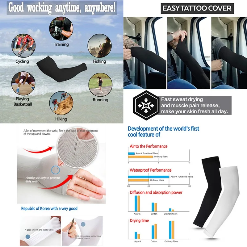 1 Pair Men Women Cycling Arm Sleeve Running Bicycle Sun Protection Knitting Cuff Cover Protective Anti-sweat Warmers | Спорт и
