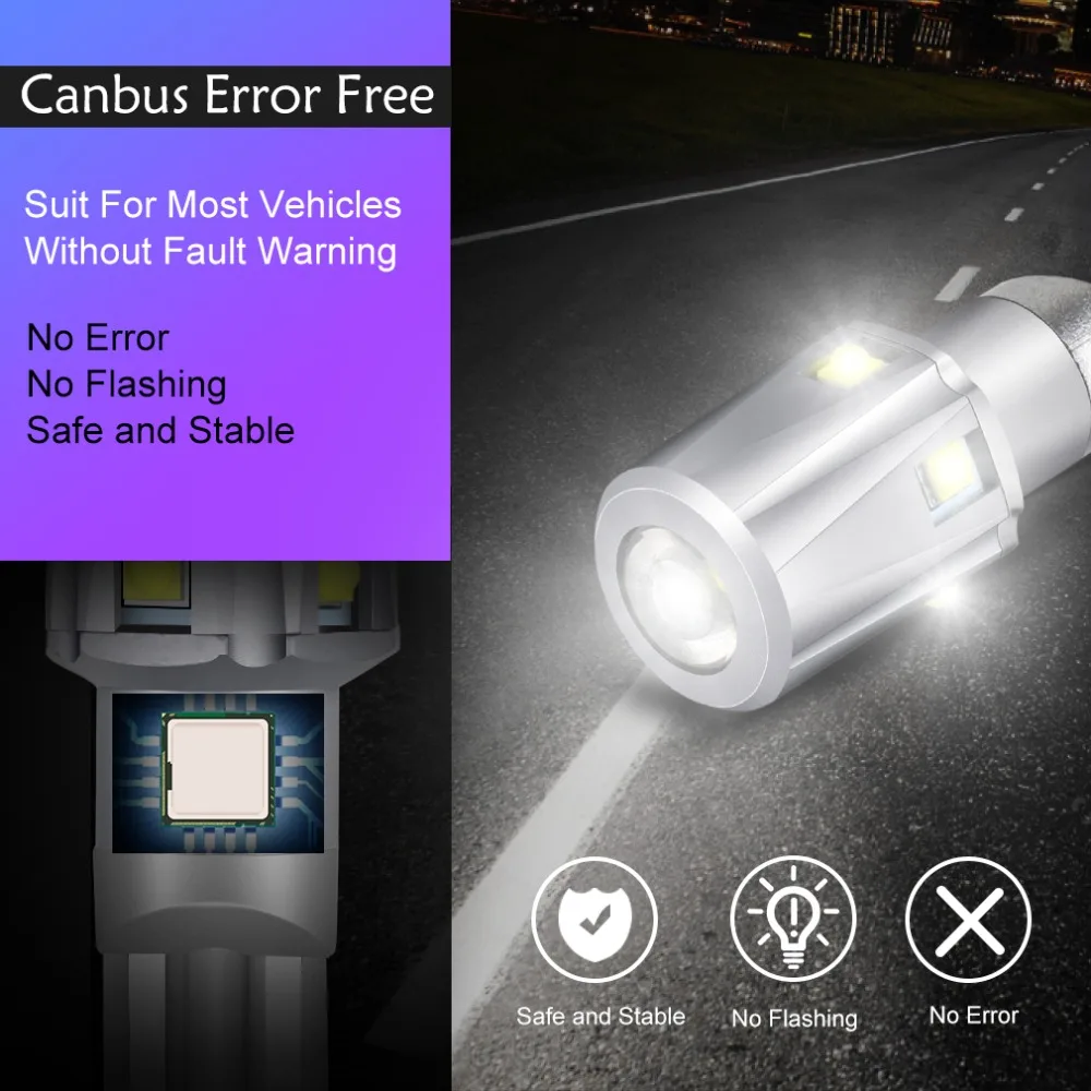 2 шт. T15 W16W светодиодные лампы 921 Canbus Error Free 6SMD высокое качество чипы резервный светильник s лампа задний фонарь Автомобильные фары дневного света светильник 12V