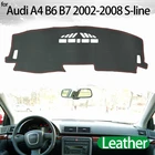 Кожаный коврик для приборной панели, аксессуары, автостайлинг, чехлы для приборной панели, коврик для защиты от солнца для Audi A4 B6 B7 2002-2008 S-line