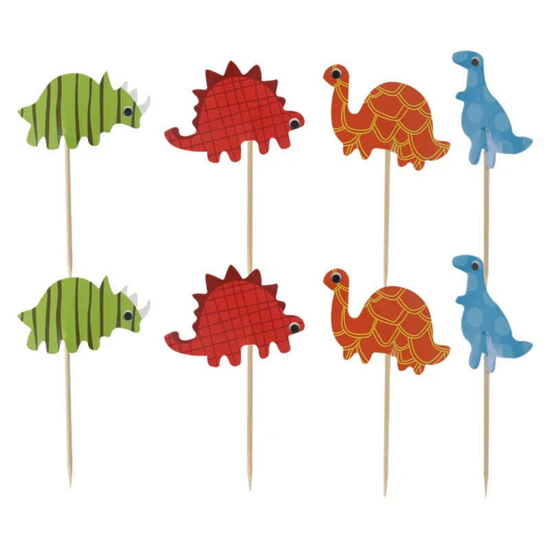 С Днем Рождения тема динозавра картона для капкейка с барабанные палочки душ