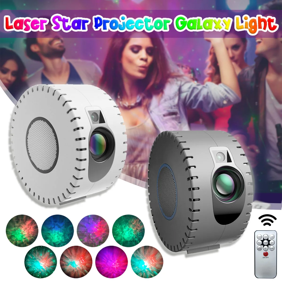 

Laser Galaxy Starry Sky Projector Rotating Water Waving Night Light Led Colorful Nebula Cloud Lamp Atmospher Bedroom Beside Lamp