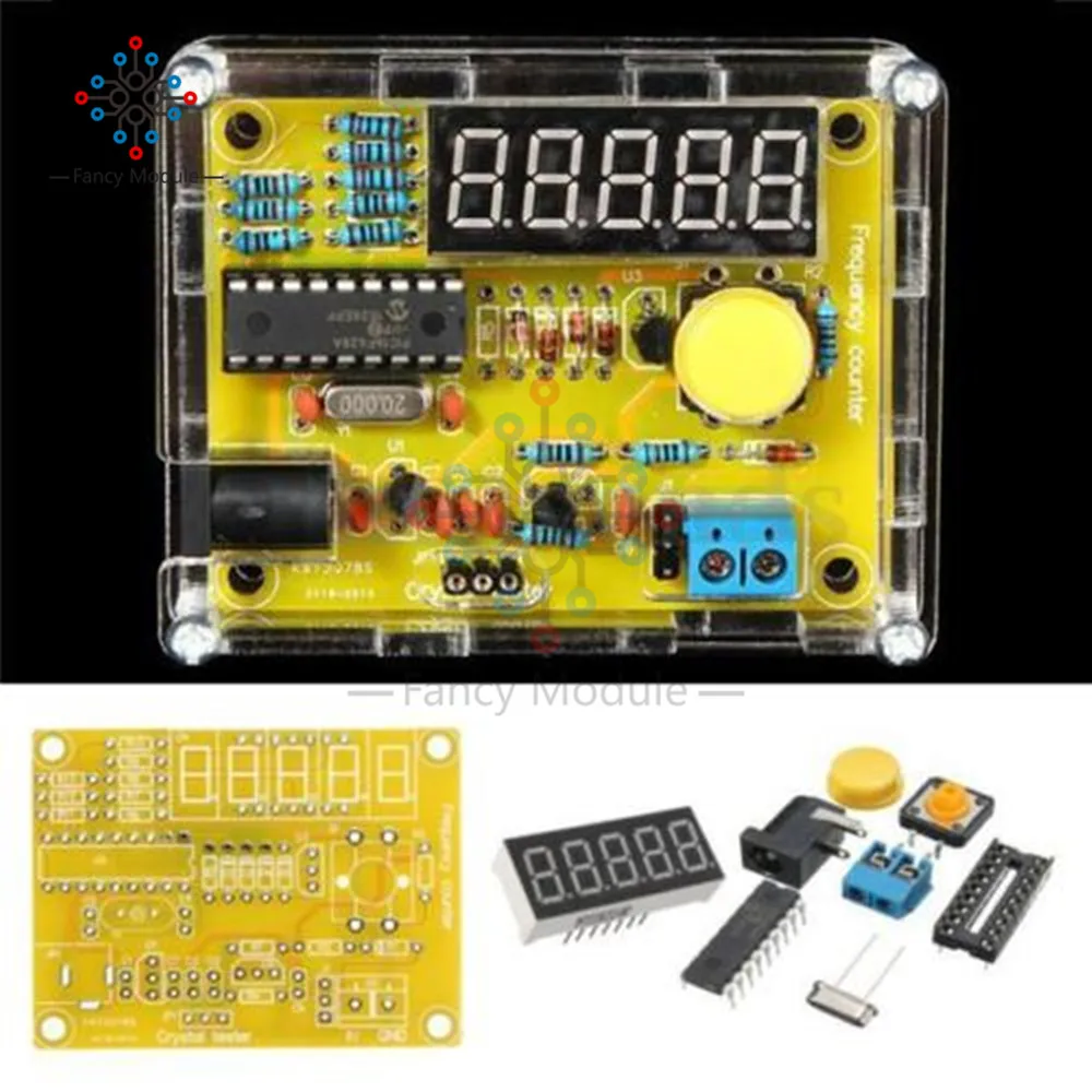 

LED DIY Kits 1Hz-50MHz Crystal Oscillator Tester Frequency Counter Tester Meter Shell Parts Tester