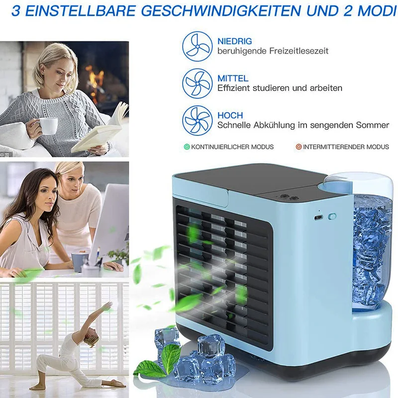 

New 4 in 1 Mobile Air Conditioner Mini Personal Air cooler Purifier Humidifier with Light for Home Office SCI88