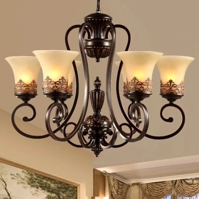 Роскошный классический железная люстра освещение для гостиной спальни