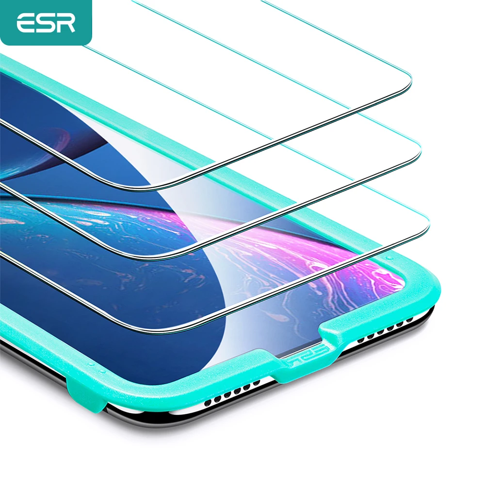 ESR Защита экрана для iPhone X XS XR Max 5X прочное закаленное стекло бесплатно аппликатор