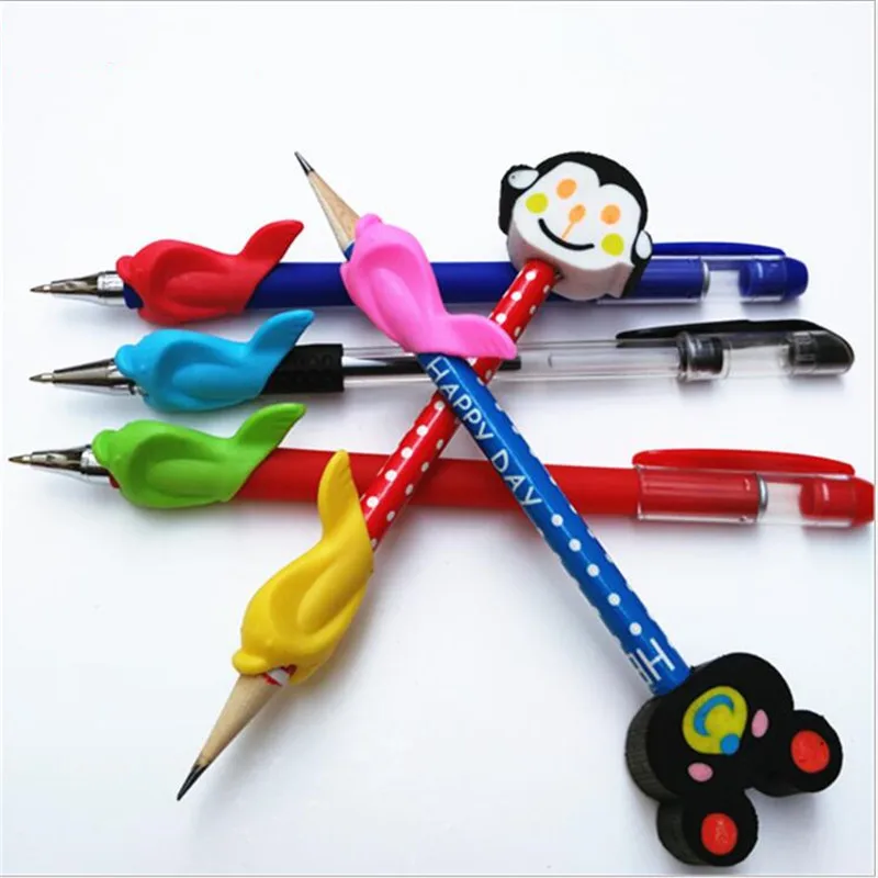5 шт./пакет Силиконовые рыбы Дельфин карандашница Детский письменный Корректор