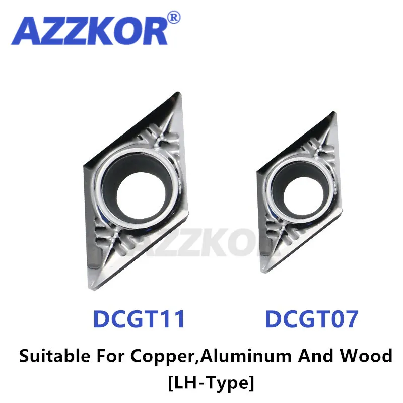 

DCGT0702-LH LL-NT01 Turning Tool Insert CNC Center Lathe For Copper Aluminum Metal AZZKOR Ceramic Carbide Diamond Blade DCGT11T3