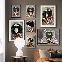 black girl angel queen abstract wall art canvas painting nordic posters and prints wall pictures for living room home decoration