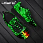 Женские кроссовки на плоской подошве ELVISWORDS, ямайский травяной стиль, с винтажным этническим узором, дышащие, спортивные кроссовки для бега