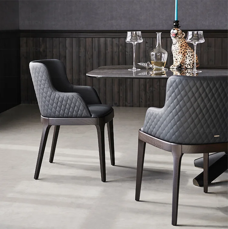 

Nordic solid wood dining chair simple post-modern study armchair fashion restaurant home red leisure