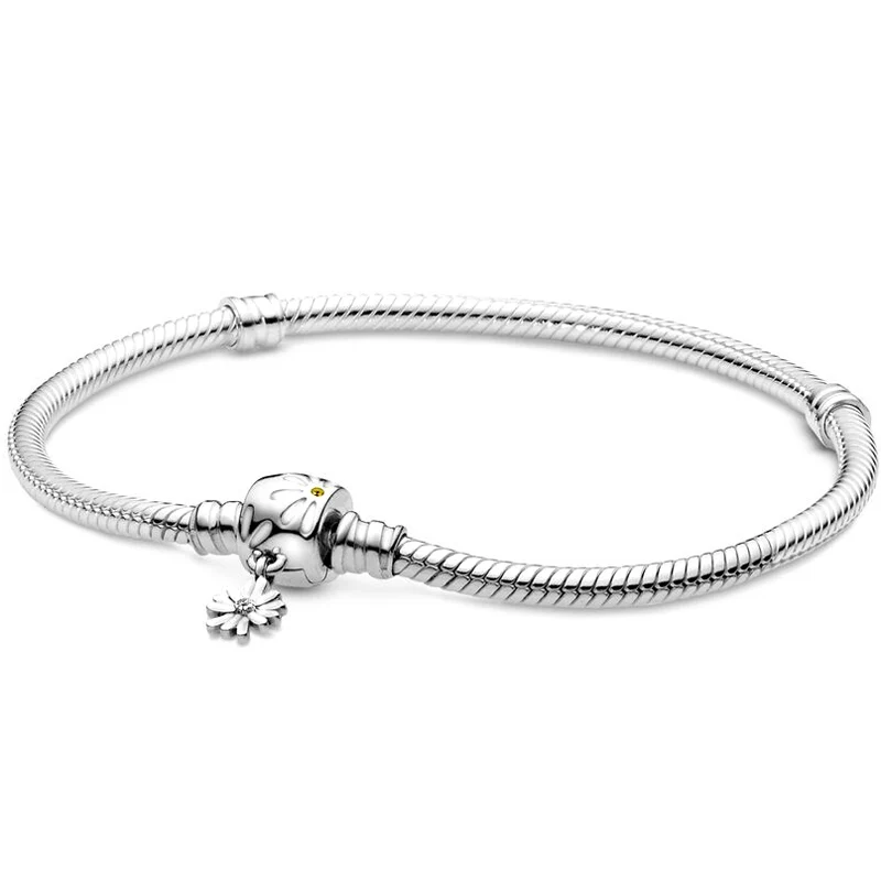 

Moments Freehand Heart Seashell Sparkling Crown O Snake Chain Bracelet Fit Fashion 925 Sterling Silver Bead Charm DIY Jewelry