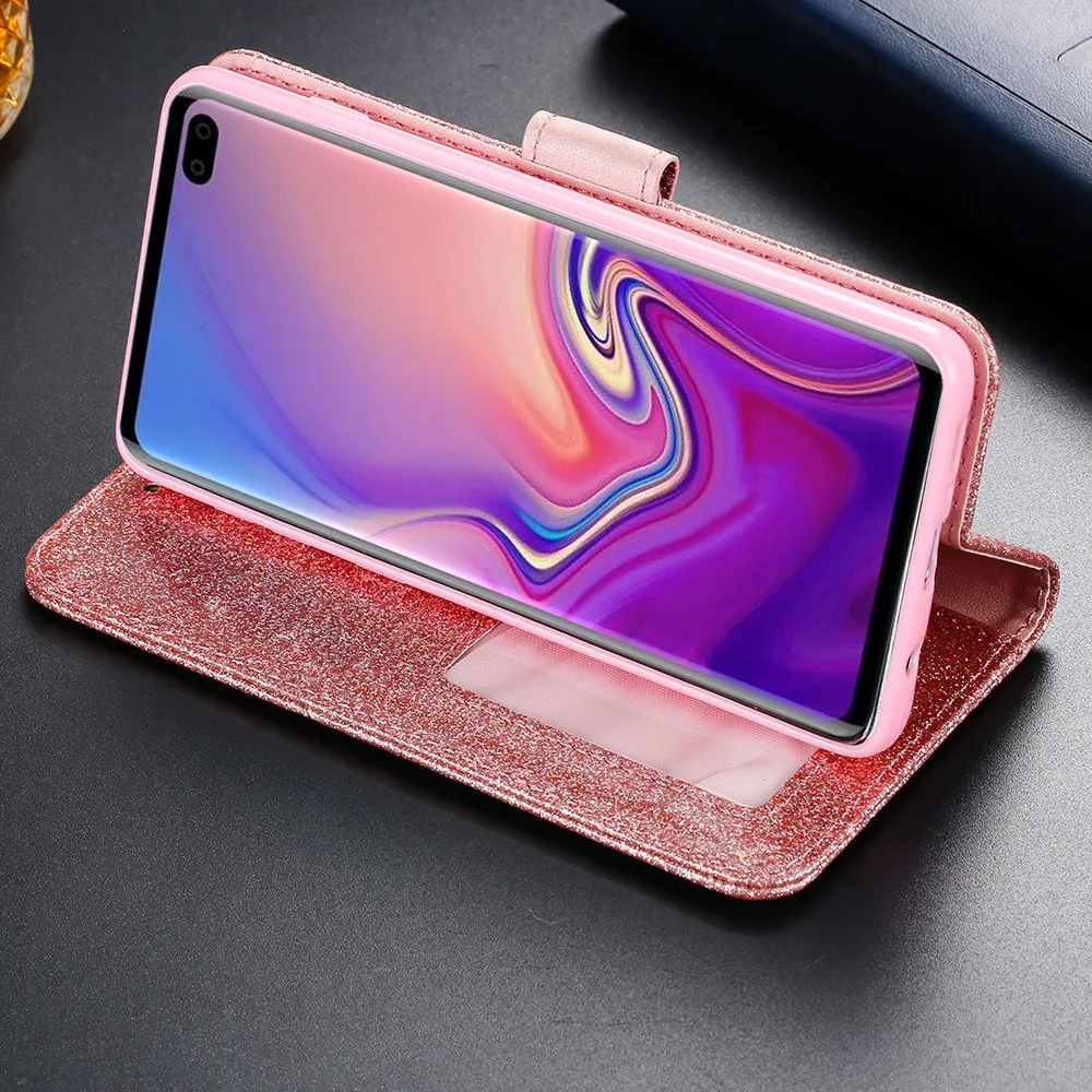 Чехол-книжка LAPOPNUT с блестящими сердечками для Samsung Galaxy A71 A51 J6 J4 Plus 2018 J5 J3 A5 A8 A7
