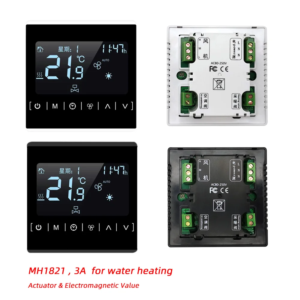 

85-250V ship form Russia 110v 220v Touch Screen Black Back Light Programmable Thermostat Warm Floor Temperature Controller WIFI