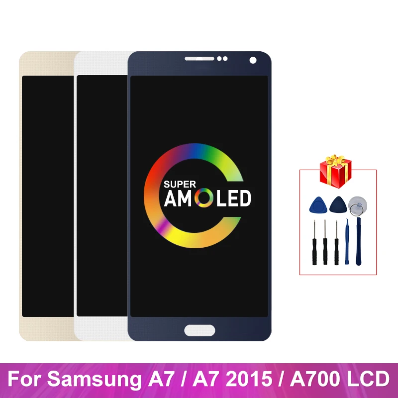 ЖК дисплей Super AMOLED A700F для Samsung Galaxy A7 2015 A700 A700FD A7000 сенсорный экран запасные части
