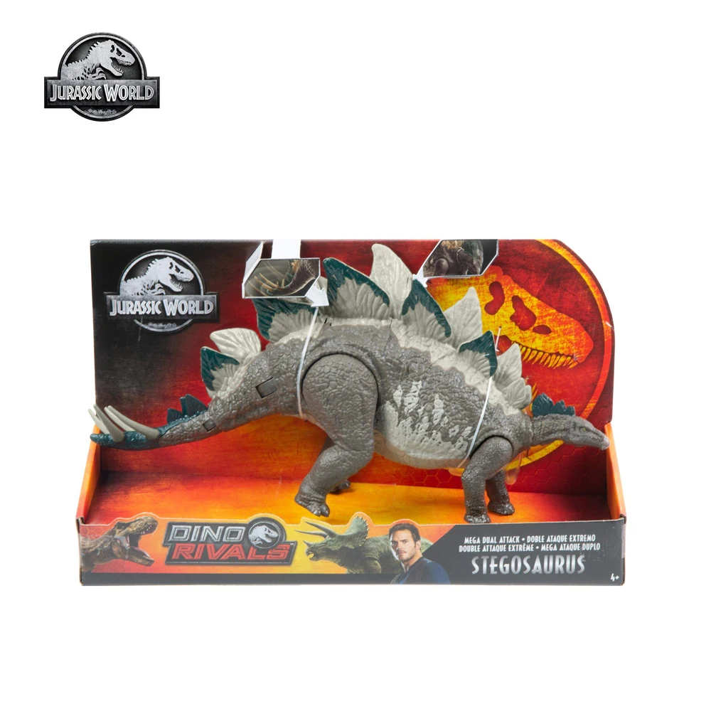 Игрушка Мир Юрского периода динозавры Mega Dual Attack стегозавр Chomping Меловые звуковые
