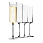 Стеклянные бокалы для шампанского 4 штуки в комплекте, 6 унций бокалов для шампанского, 4 штуки в комплекте, высококачественные бокалы для вина из дутого стекла с квадратными краями