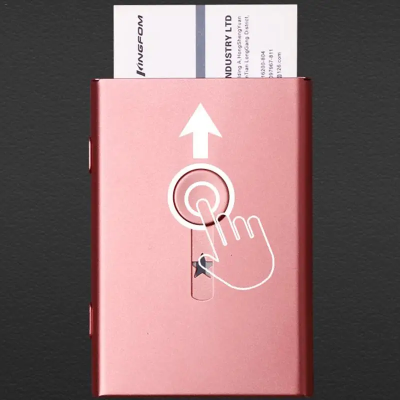

Business Card Holder Hand Push Card Case Bank Card Membership Package Metal Ultra Thin Business Card Packaging Box Organizer