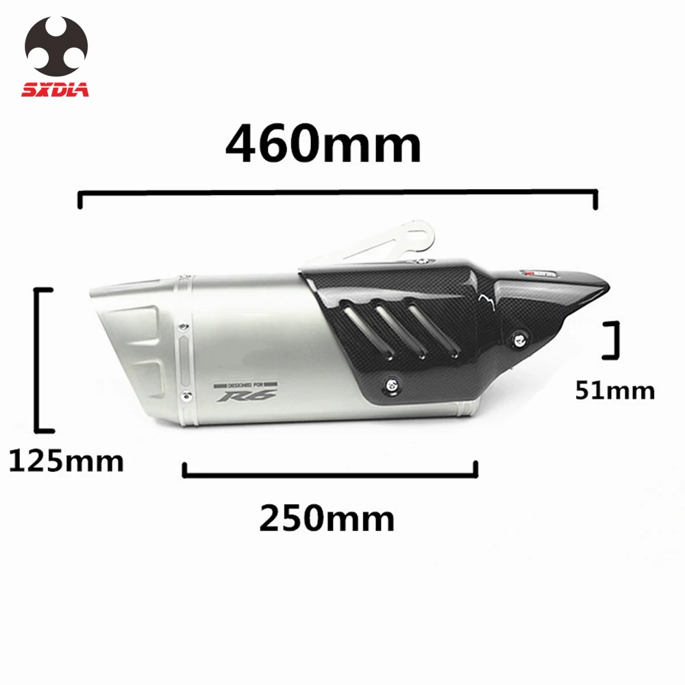 51 мм мотоцикл полная система глушитель трубы из углеродного волокна