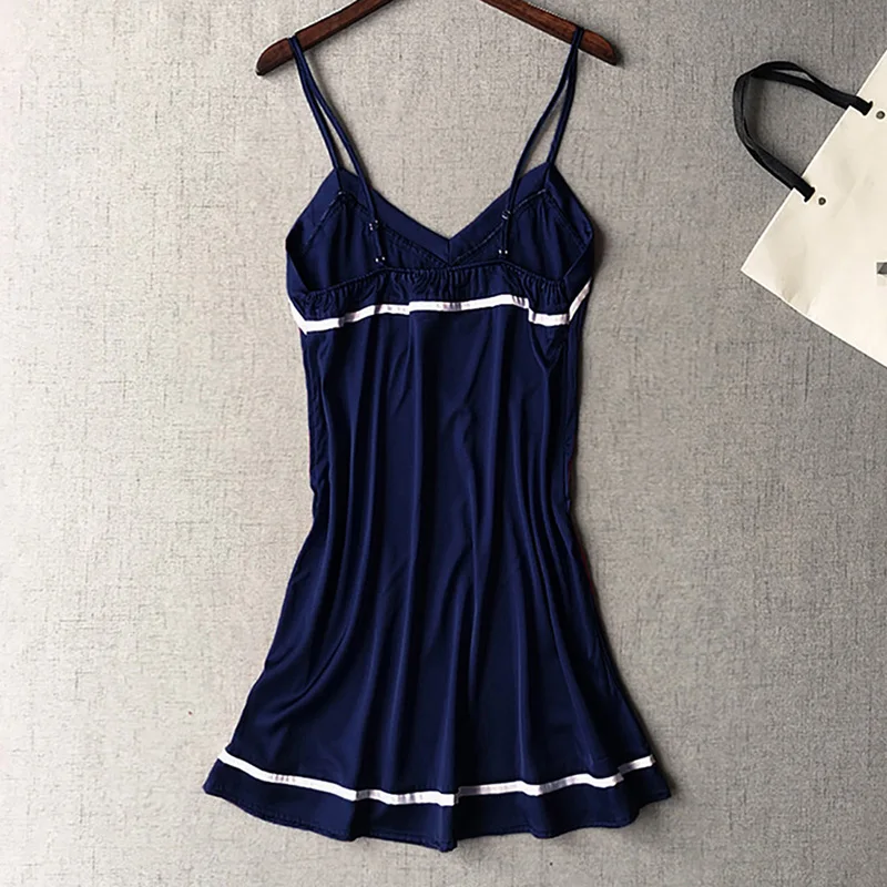 Пикантная одежда для сна женская пижама в полоску ночная рубашка на бретелях