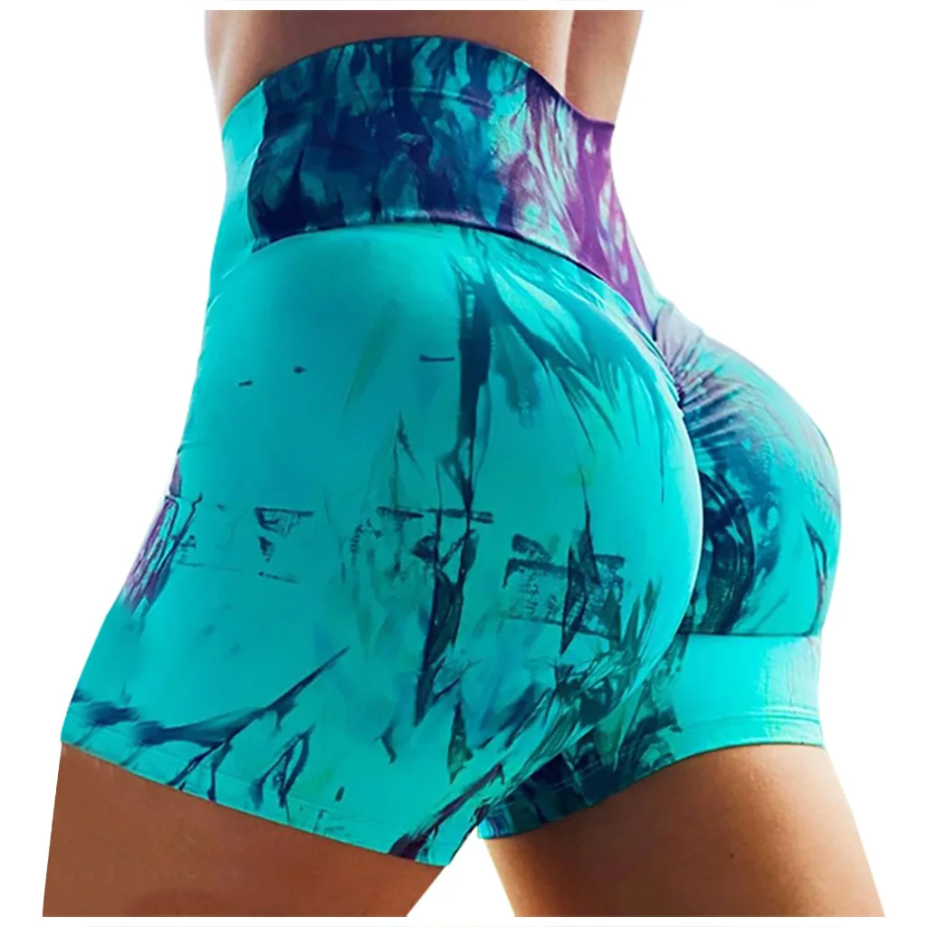 

Women High Waist Yoga Shorts Running Athletic Yoga Short Pants Gym Leggings Print Sport Women Fitness Short 2021 Sportswear