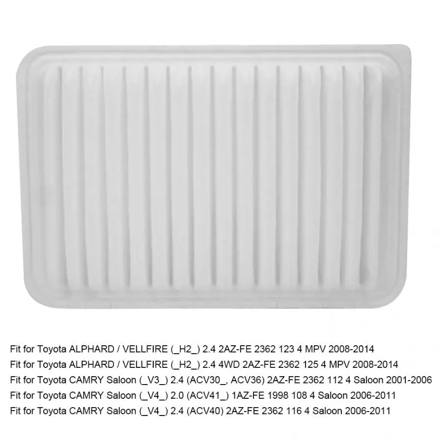 Фильтр hava filtresi 17801-28030 подходит для Toyota ALPHARD / VELLFIRE (_ H2 _) 2 4 2AZ-FE 2362 123 MPV 2008-2014 |
