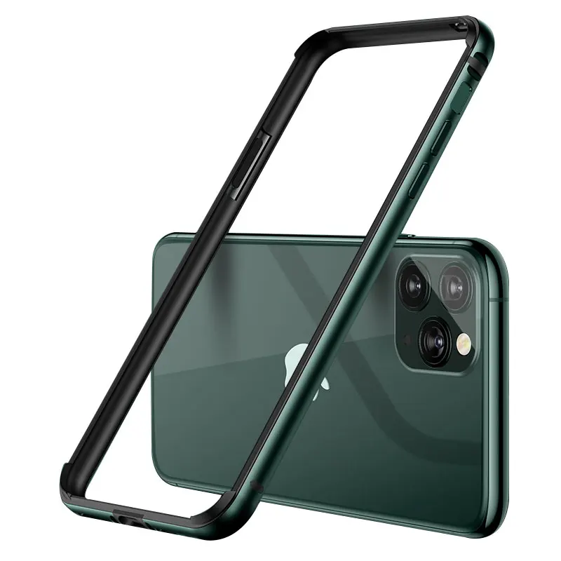 

Metal Bumper Case for iPhone 11 Pro Max Shockproof Anti-knock Soft Silicone Hard Aluminum Alloy Frame for iphone 11 Luxury