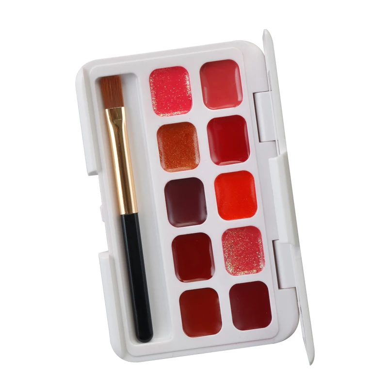 

Lovely Pink Packing 10 Colors Lip Tint Palette Long Lasting Waterproof Moisturizing Nutritious Lip Gloss Makeup Cosmetics