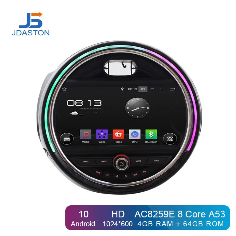 

JDASTON Android 10 Car DVD Player For BMW Mini Cooper 2015 2016 2017 2018 GPS Navigation multimedia 1 Din Car Radio WIFI RDS SD
