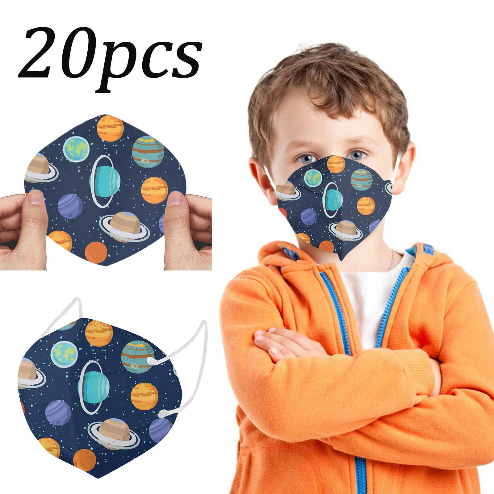 

5-100pcs Kids Children 5-Layer 3D Reusable Prinetd Face Masks High Quality Outdoor Protective Halloween Cosplay Dress Mask