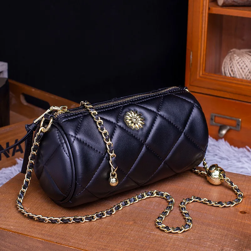 

Pillow Bag for Women 2021 New Fashion Diamond Lattice Crossbody Bag Ladies Split Leather Purses and Handbags Channels Handbags