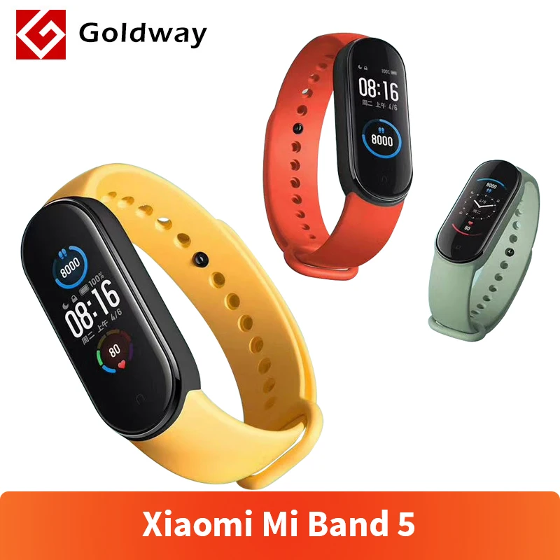 

Xiaomi Mi Band 5 Smart Bracelet 4 Color AMOLED Screen Miband 5 Smartband Fitness Traker Bluetooth Sport Waterproof Smart Band