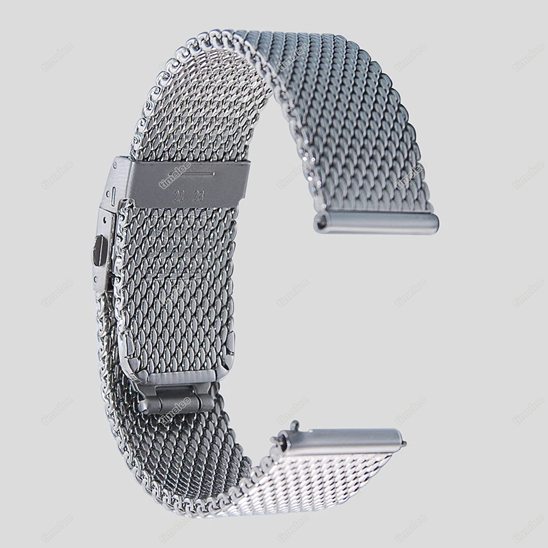 Mens Thickening  Shark Mesh Heavy Duty Milanese Stainless Steel Watch Bracelet Strap 18/20/22mm