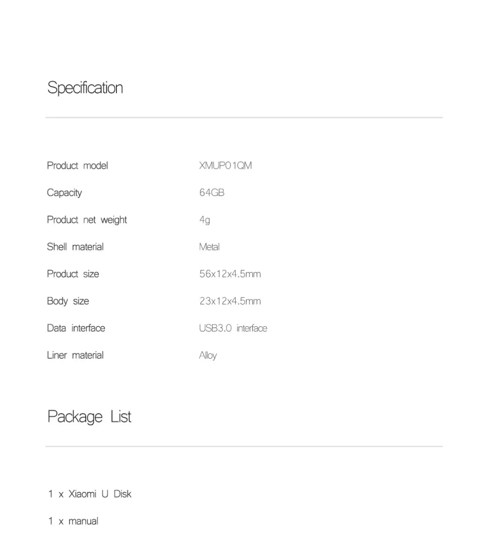 xiaomi mijia usb3 0 flash drive u disk pen drive portable usb disk 64g high speed transmission metal body compact for laptop pc free global shipping