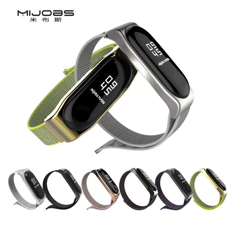 Ремешок Mijobs для Xiaomi mi band 3 4 сменный нейлоновый ремешок наручных