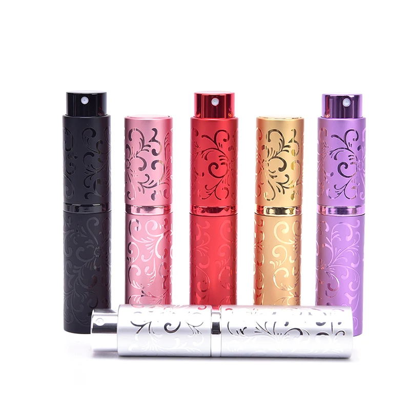 

1PCS 10ml Mini Portable Perfume Bottle Travel Refillable Empty Perfume Atomizer Metal Spray Pump Case