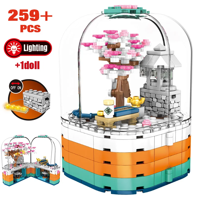 Креативный конструктор со светодиодсветильник кой вращающаяся коробка Друзья